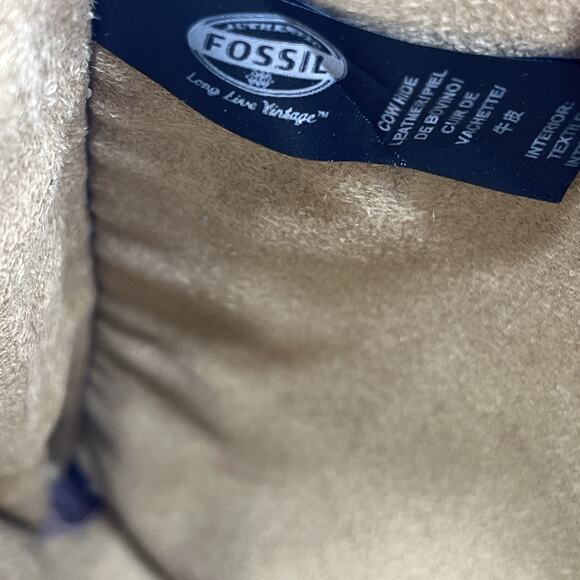 FOSSIL Leather Suede Chevron Tablet Case Zipper Career Classic Designer - Picture 11 of 13